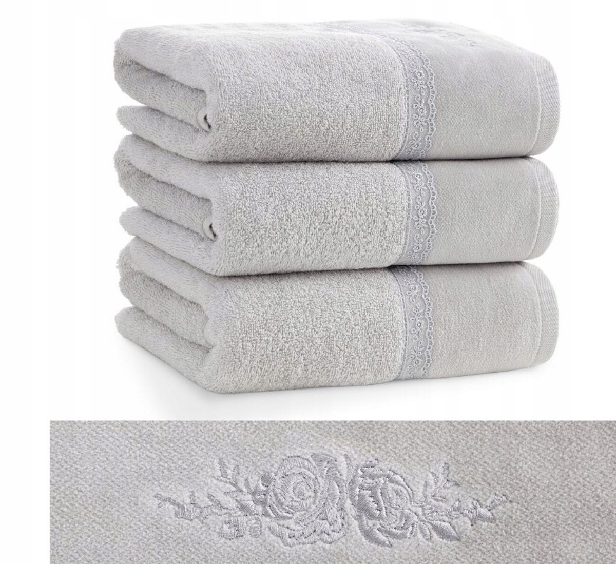 Luxe Zilveren Badhanddoek 70x140 cm - 100% Katoen