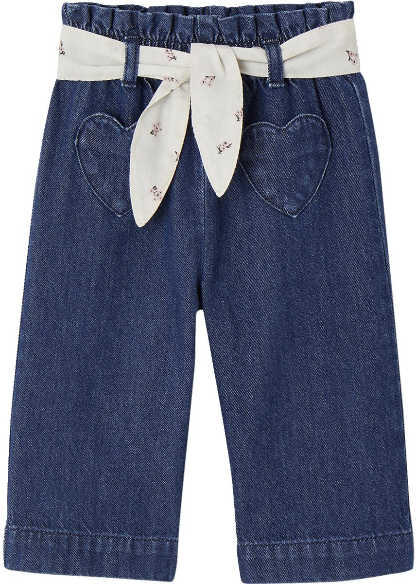 Vertbaudet Wijde babyjeans met knoopriem