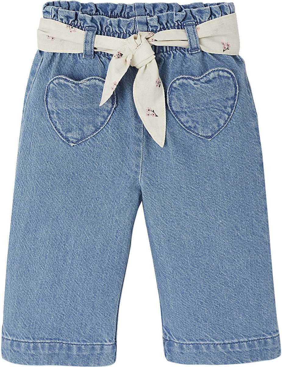 Vertbaudet Wijde babyjeans met knoopriem