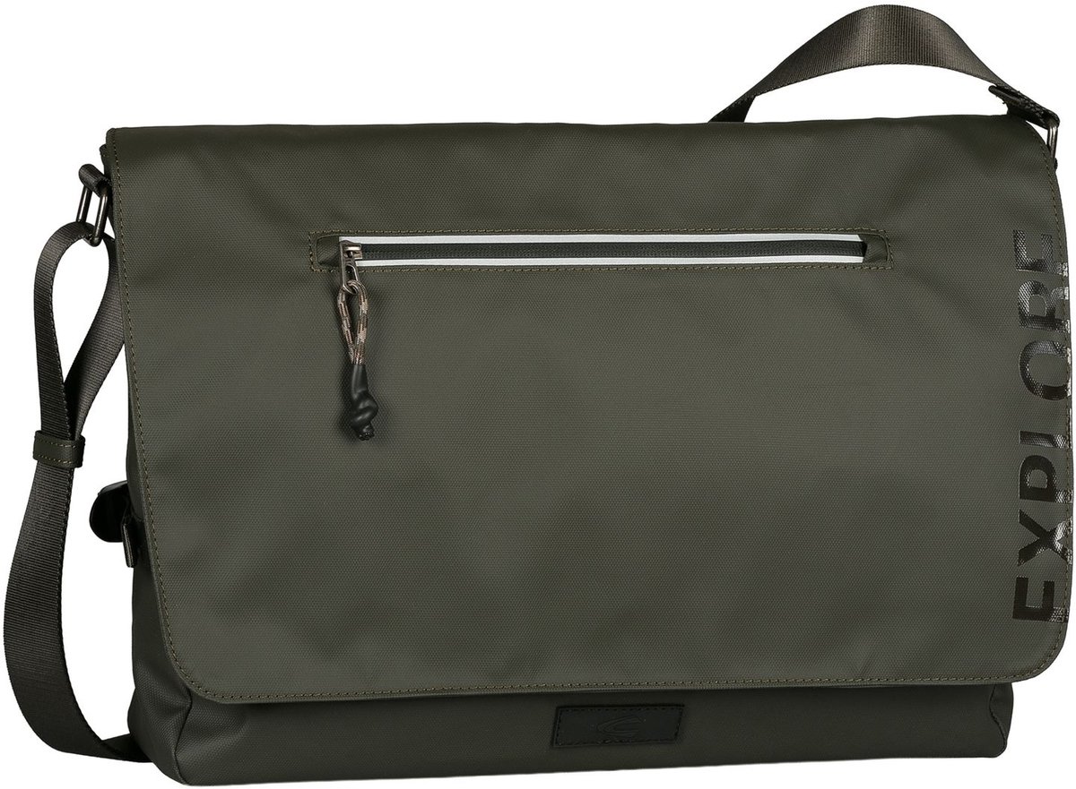 camel active schoudertas laptoptas met laptopvak Explore Messenger Bag Khaki kaki