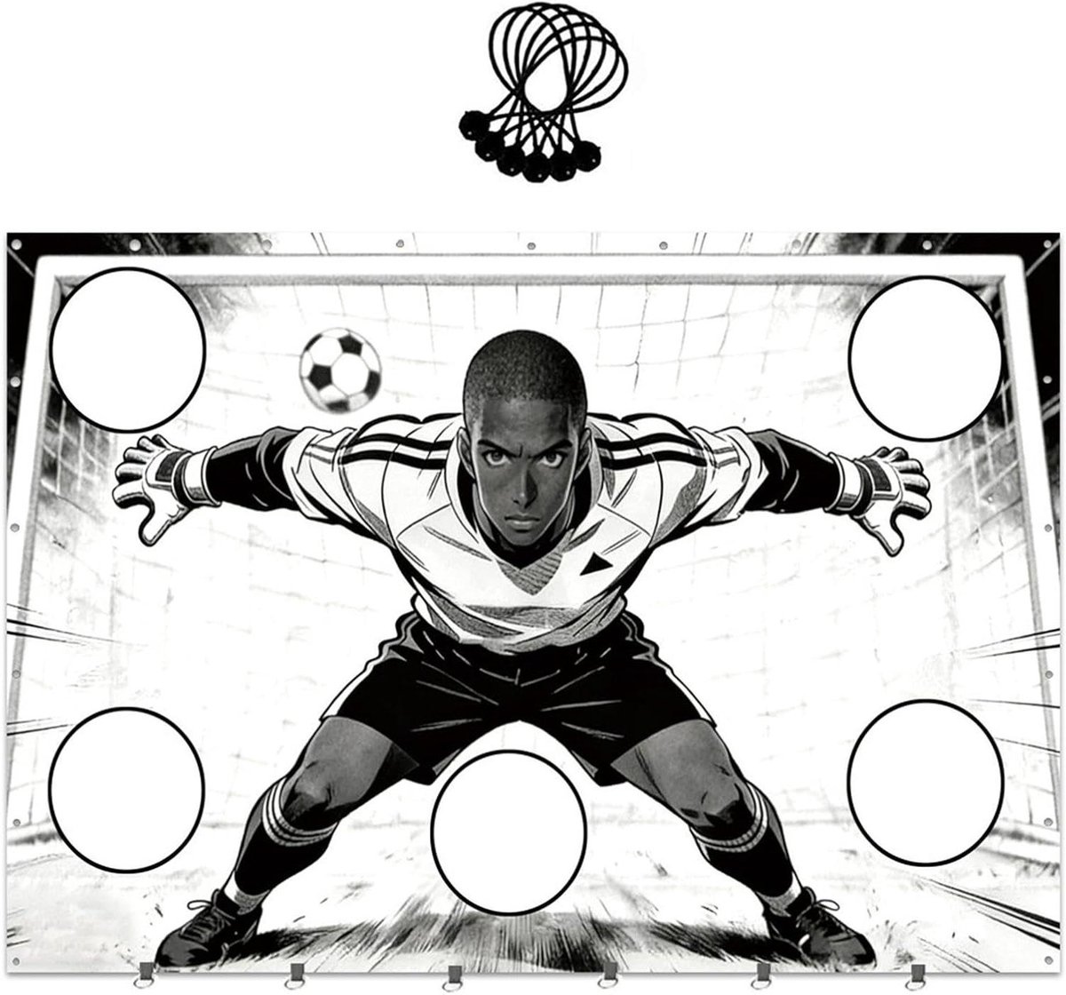 Voetbal Trainingsnet - Oefennet Voetbal - Balvaardigheid Verbeteren - Precisie Trainingssysteem - 280 x 183 cm - Zwart