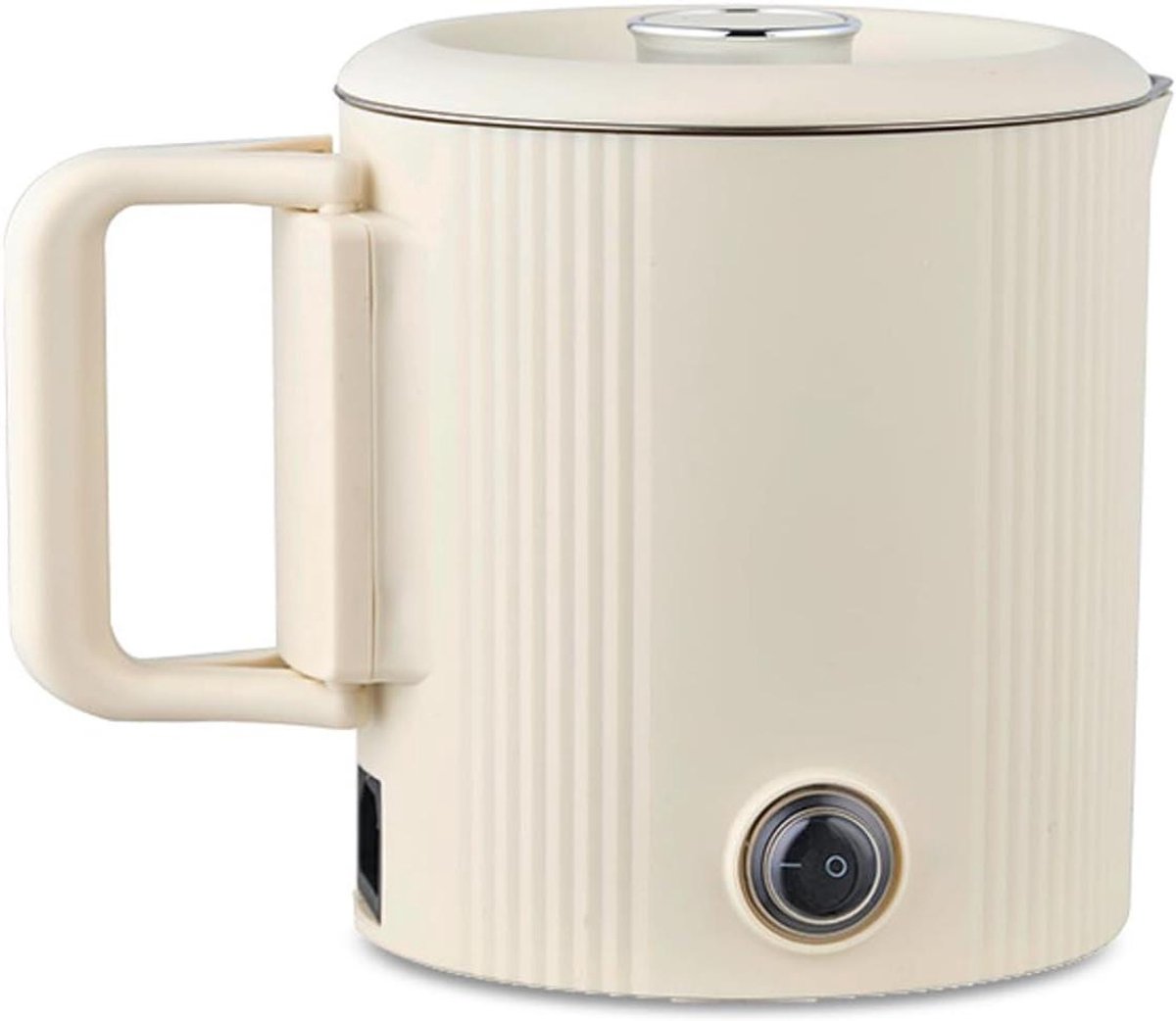 Elektrische Reiswaterkoker - Draagbare Minipan - Onderweg Koken - 2-in-1 Functionaliteit - 08 Liter - Beige