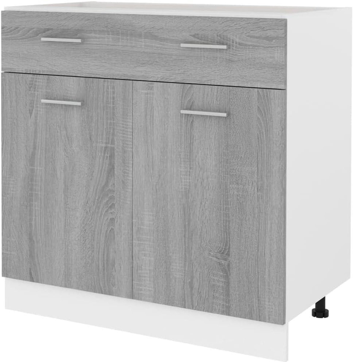 Keukenonderkast met lade - Keukenkast opbergkast - Keuken organiseren - Glad onderhoudsvriendelijk oppervlak - 80 x 46 x 815 cm