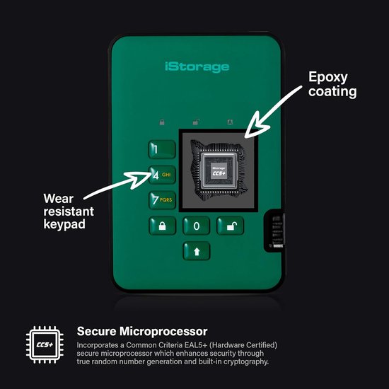 Beveiligde Externe SSD 512GB met PIN-beveiliging en Hardware-encryptie — afbeelding 3