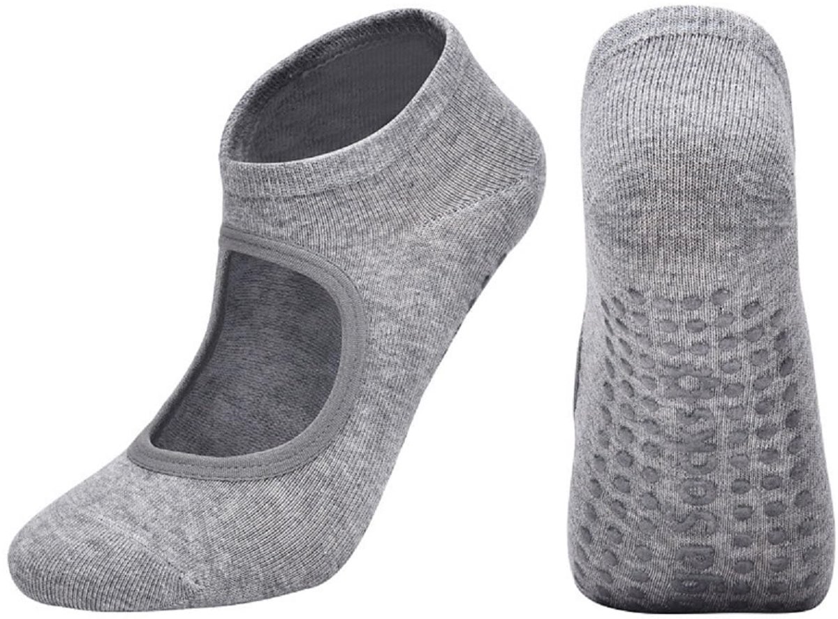 Sokken van katoen met anti-slip handgrepen – ideaal voor yoga, pilates en meer – eenheidsmaat