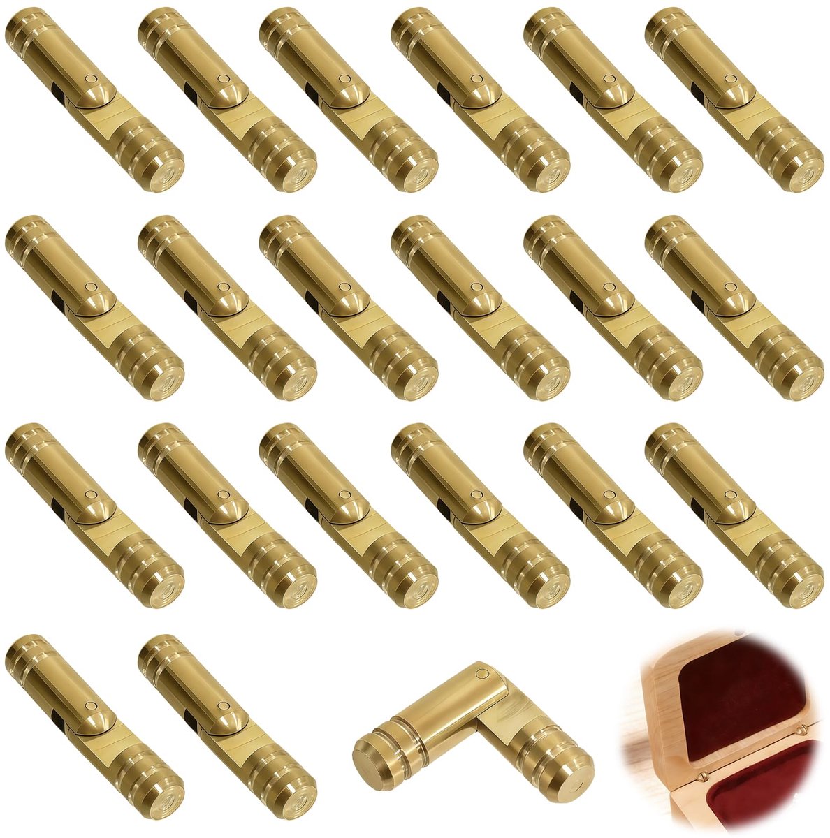 Scharnieren, onzichtbaar, van messing, 5 x 25 mm, Hinges, mini-sieradendoos, doe-het-zelf, geschenkdoos van hout, kleine verborgen sluitingen, opvouwbare houder voor miniatuurlade