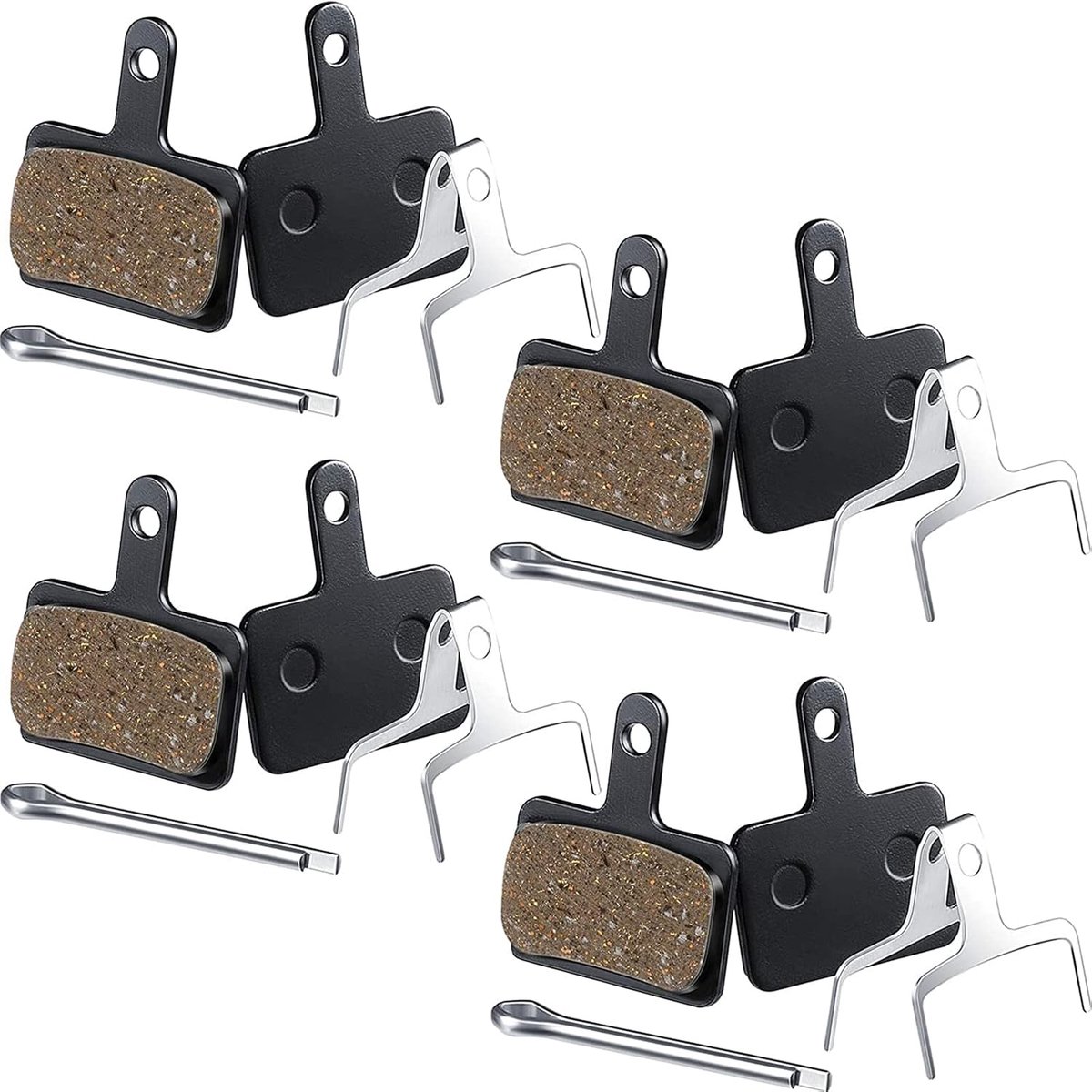 4 paar fietsschijfremmen compatibel met Shimano TRP Tektro Deore Br-M575 M525 M515 T675 M505 M495 M486 M485 M475 M447 M446 M445 M416 (remblokken in hars)