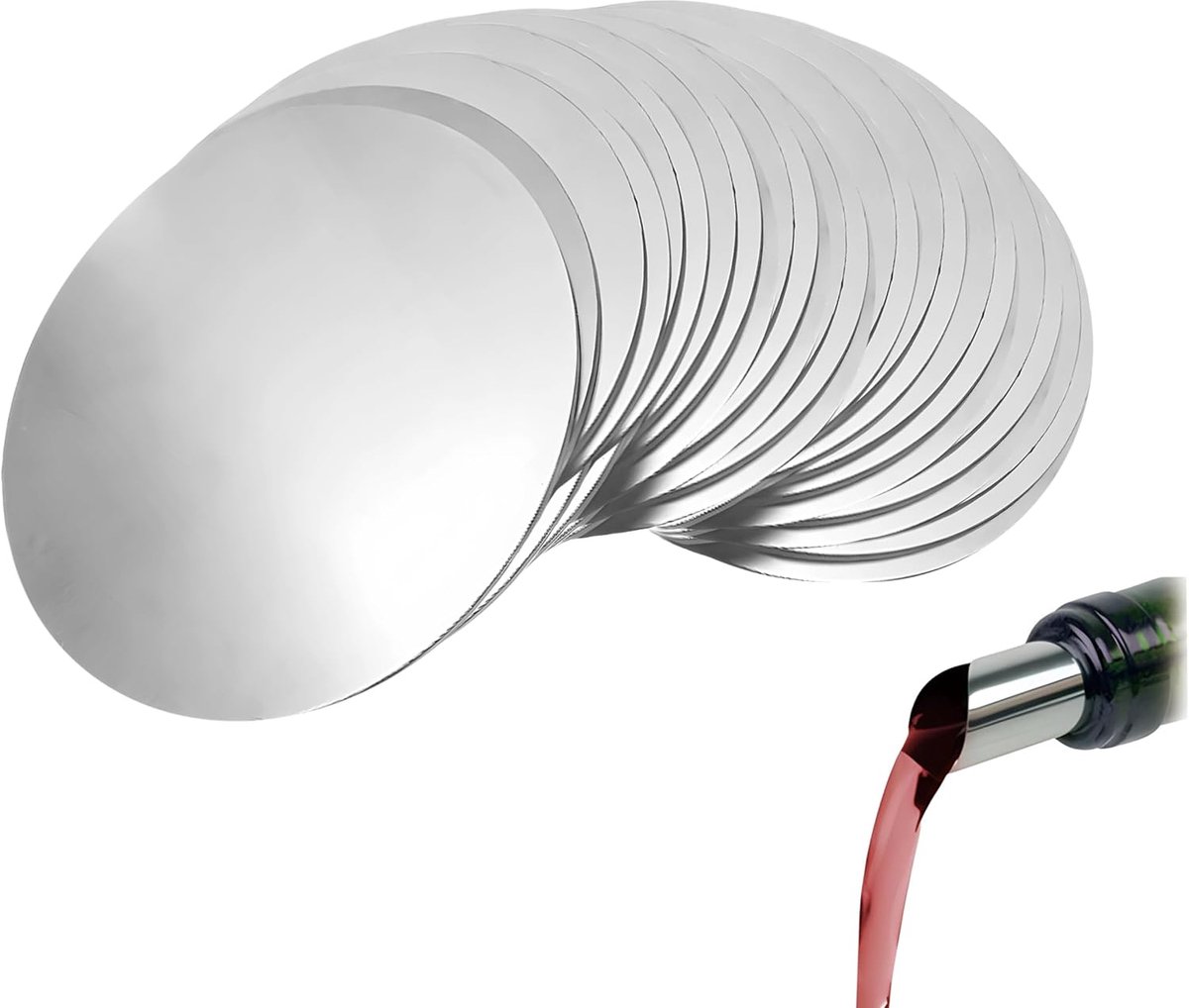 60 stuks wijndruppelstoppen, herbruikbare schenktuit, wijnschenktuit, schijf, flexibele giethulp, voor schenktuit en fles olijfolie, voor restaurants, bars en thuis, kerstfeest