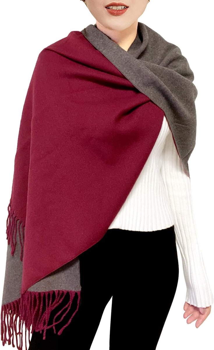 ehsbuy Winter Sjaal Dames Pashmina Zachte Omkeerbaar Omslagdoeken en Sjaals Casual Warm Kasjmier Sjaal Wrap Lang Grote - ShopVlot