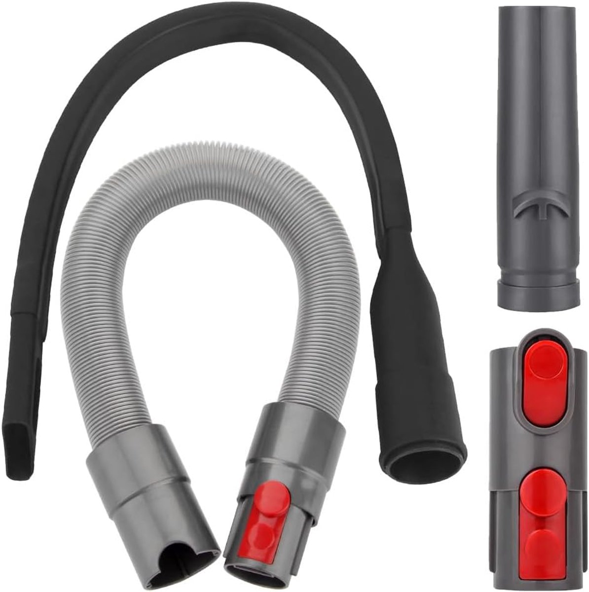 SnelShoppen - 4-delige set stofzuigeraccessoires voor Dyson V7 V8 V10 V11 V12 V15 - Slangverlenging, flexibele spleetmondstuk, adapter en vervangende