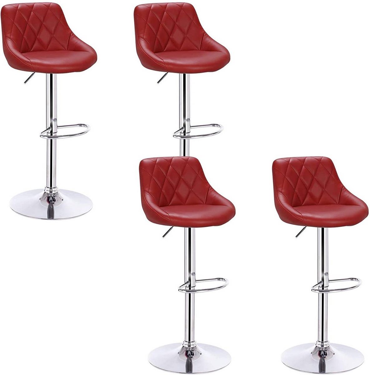 SureDeal® - 4 - Barkruk Baliekruk - Goed bekleed - Kunstleer - Hoogte verstelbaar - Draaibaar - 35x38x106 cm