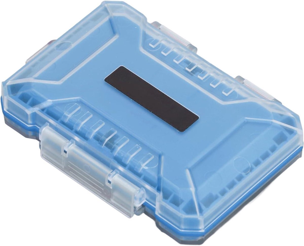 Kaarthouder Organizer - Opbergdoos Kaarten - Digitale Opslag - Waterbestendig Anti-schok - 12 Geheugenkaarten - Blauw