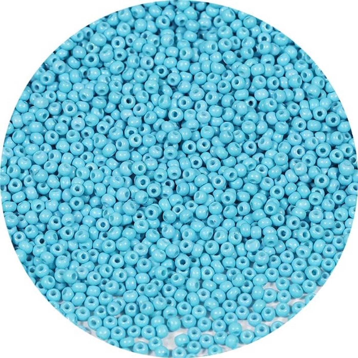 Rocailles 2 mm, turquoise, ca. 9000 stuks/100 g, 12/0 glazen kralen voor het maken van armbanden en halskettingen (turquoiseblauw)