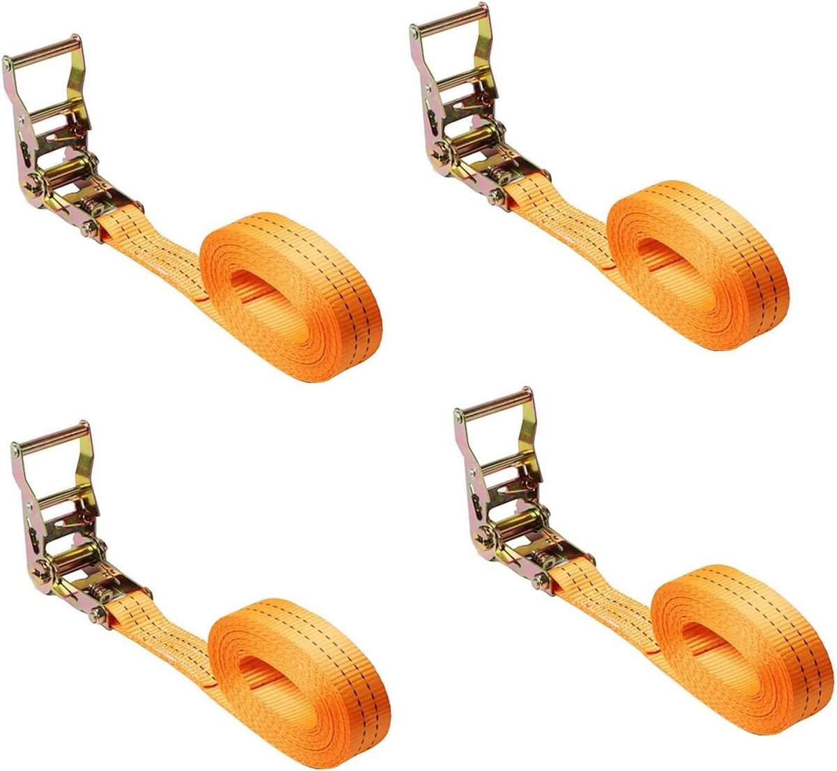 Spanbanden met ratel - Ladingriemen - Zware goederen vervoeren - Stalen ratelspanner - 10 meter - Zwart