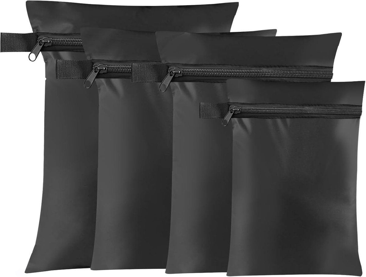 Waszakken set van 4 - zwart - waterdicht - verschillende maten - SnelShoppen