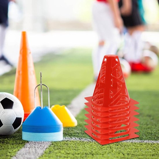 Markeringshoedjes Voetbal - Trainingskegels Sport - Sporttraining Verbeteren - Uniek Hol Ontwerp - 10 Stuks 15cm - Oranje — afbeelding 2
