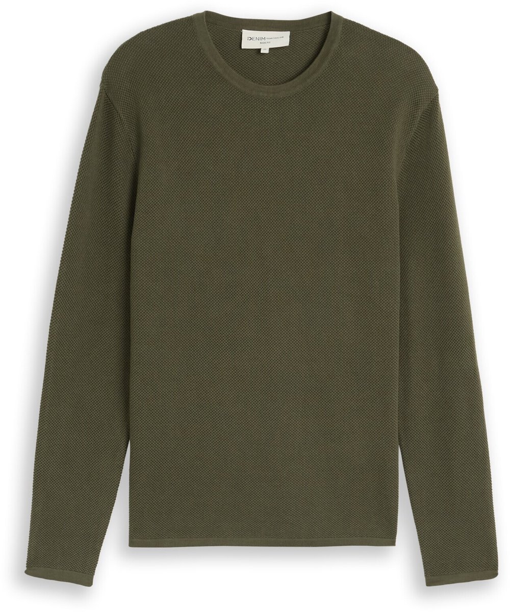 Tom Tailor Denim - Gebreide trui van katoen - Maat XXL - urban olive green