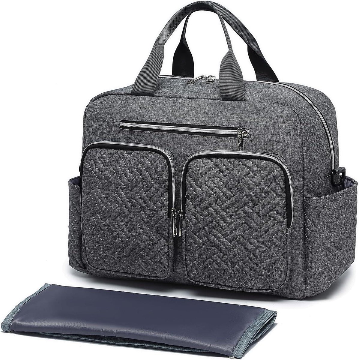 Baby Luiertas - Weekendtas Organizer - Baby Verzorgen - Veelzijdig Draagsysteem - 37 x 14.5 x 37 cm - Grijs