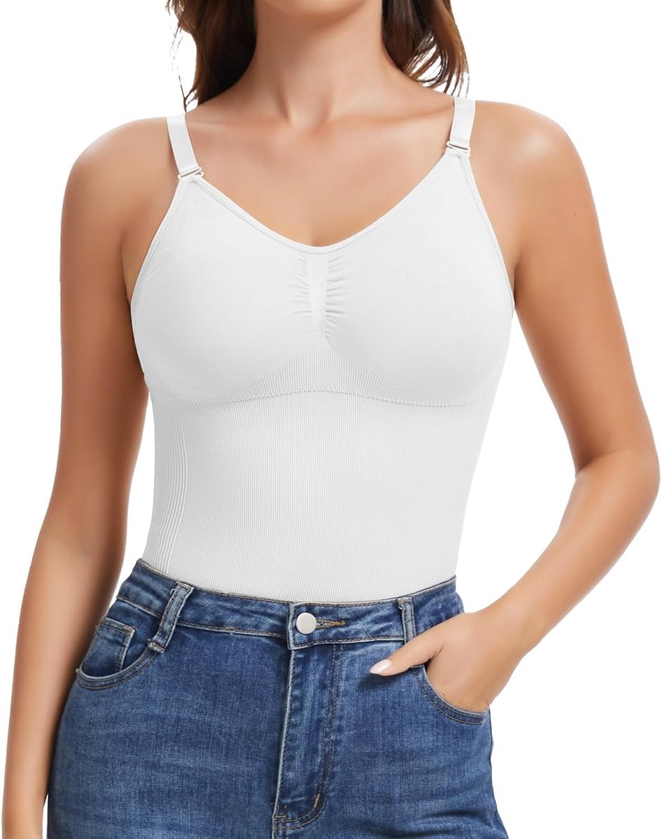 Damesbeha, onderhemd, shapewear, buikweg-onderhemd, figuurvormend onderhemd, gevoerde compressietanktop, naadloze bodyshaper