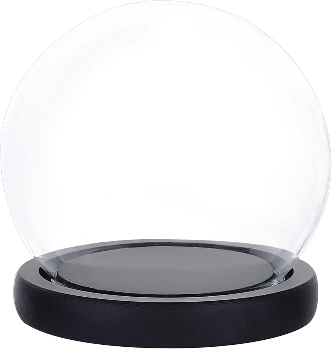 PandaHall Glazen Display Dome Cloche Decoratieve Display Dome Case Globe Miniatuur Vitrine met Zwarte Houten Basis voor Bruiloft Verjaardag Kerstplanten Vetplanten Fairy Lights, 11 x 11,5cm