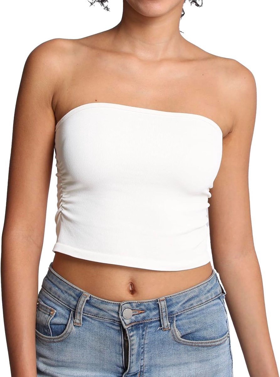 Tops voor Vrouwen Strapless Bandeau Mouwloze Crop Top Basic Backless Zomer Uitgaan Tank Top