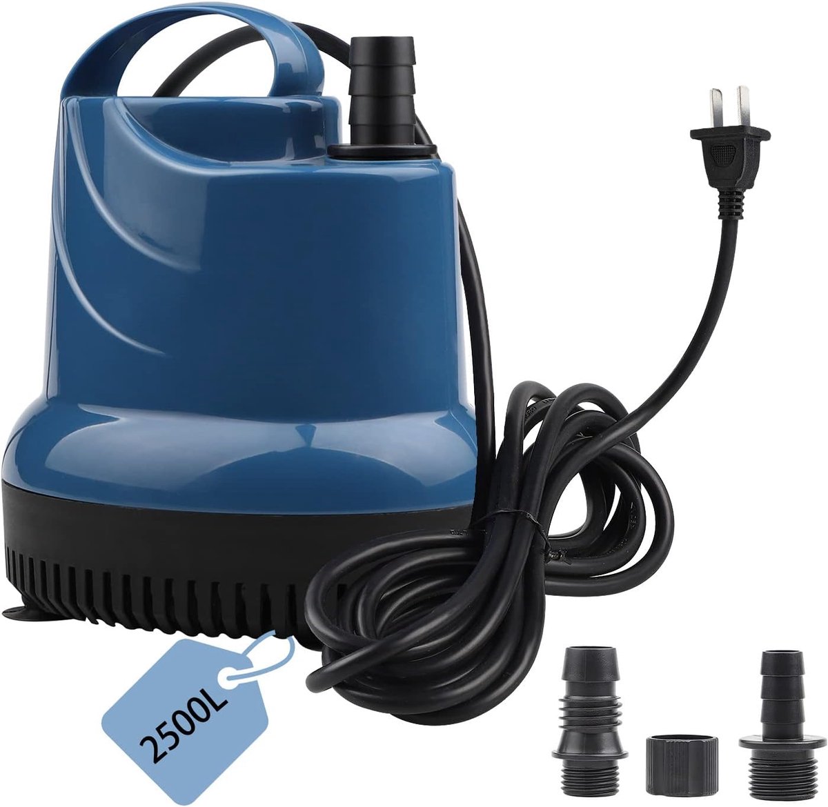 Mini-waterpomp, dompelpomp, 2500 l/u, 40 W, 230 V, vacuümpomp, kelder, opvoerhoogte 2,3 m, kabel 2,5 m, voor tuin, aquarium, vijver, fontein