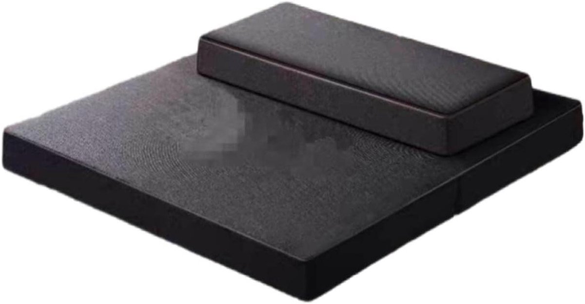 Meditatie Mat - Vloerkussen Set - Rustgevende Ontspanning - Handgemaakt Natuurlijk Materiaal - Groot Formaat - Zwart