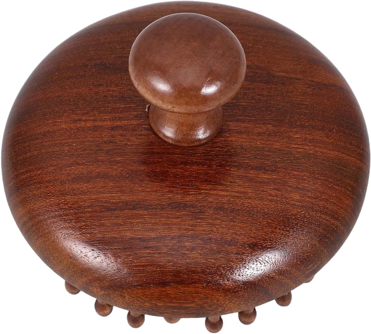 Hoofdmassagekam - Houten Kam Massage - Hoofdhuid Ontspannen - Ergonomisch Ontwerp - 7.5 x 7.5 x 6 cm - Bruin