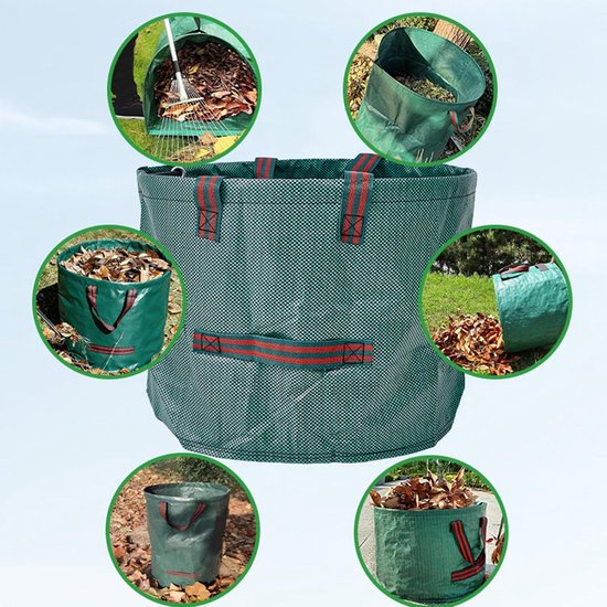 Tuinafvalzakken - Opvouwbare zakken - Afval verzamelen - Scheurvast ontwerp - 80 x 100 cm - Groen — afbeelding 2