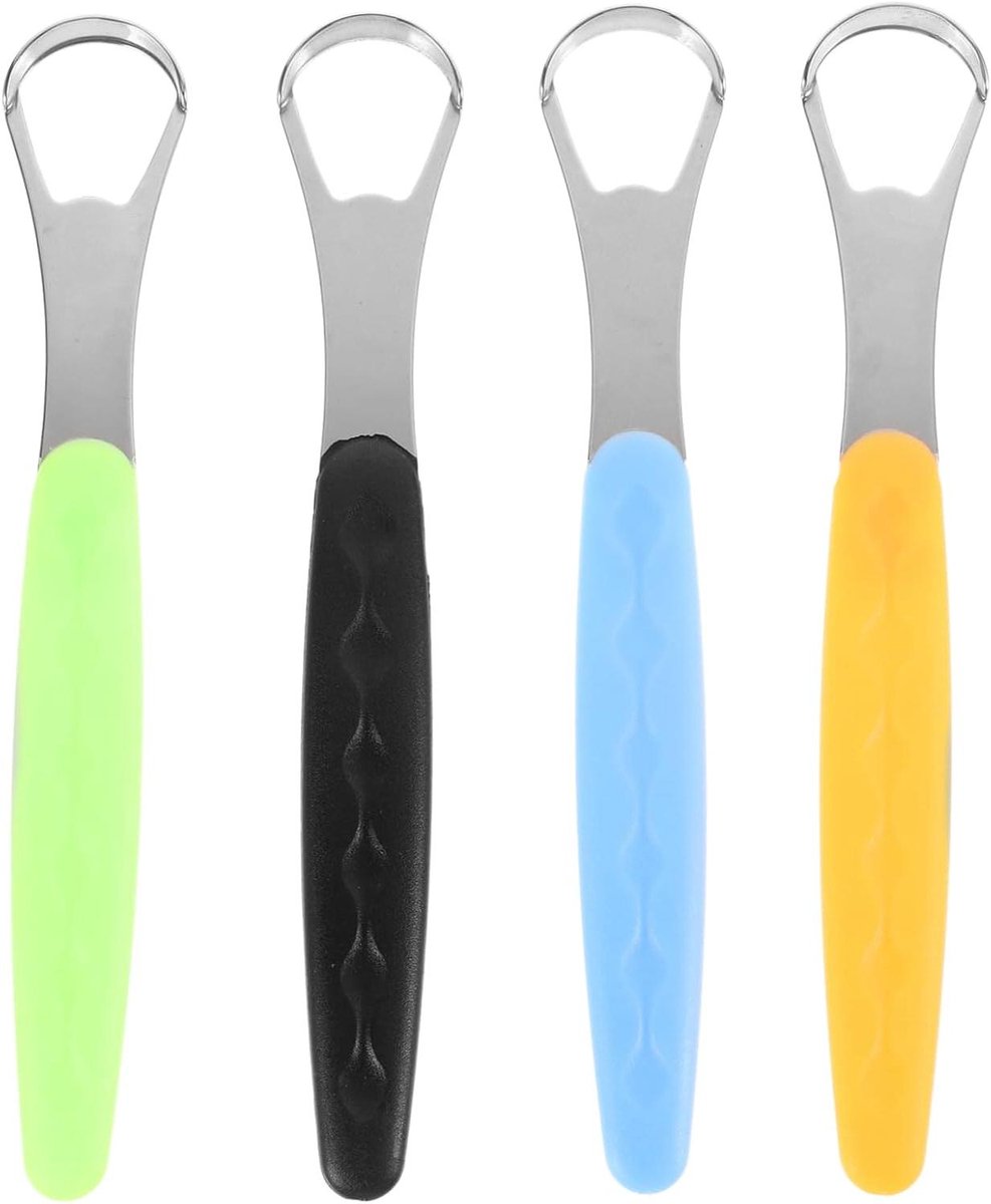 Tongschrapers RVS - Tongreinigers Mondverzorging - Frisse Adem - Ergonomisch Ontwerp - 15 cm - Willekeurig