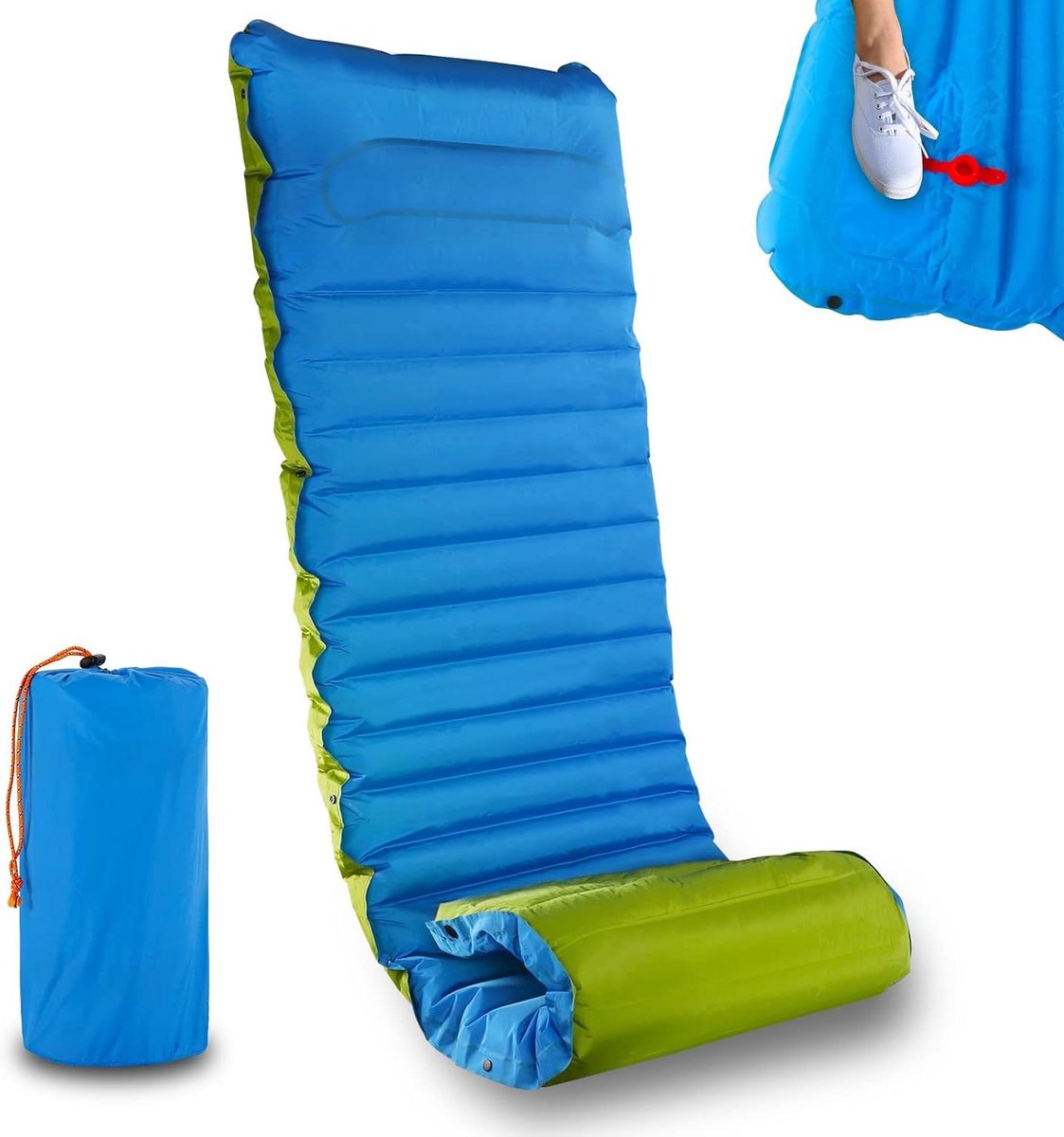 Slaapmat - Luchtbed Kamperen - Buiten Ontspannen - Extra Dik Comfort - 190 x 70 cm - Blauw