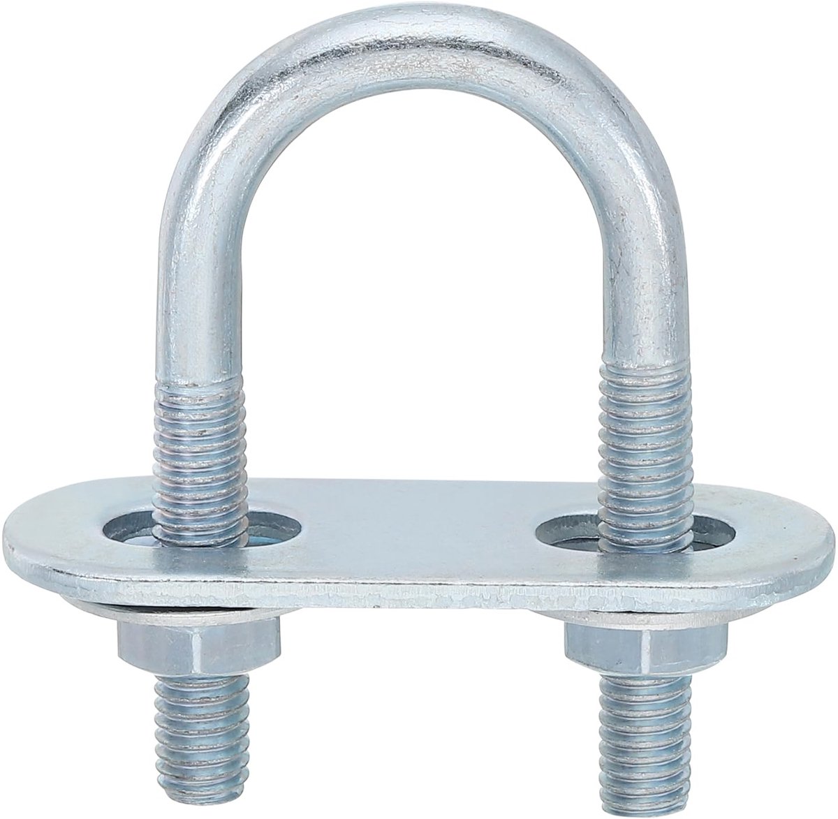 Ronde U-bouten, 6 sets 20 mm binnenbreedte 50 mm lengte M6 U-bouten van verzinkt koolstofstaal met moeren en platen, voor bootaanhangers