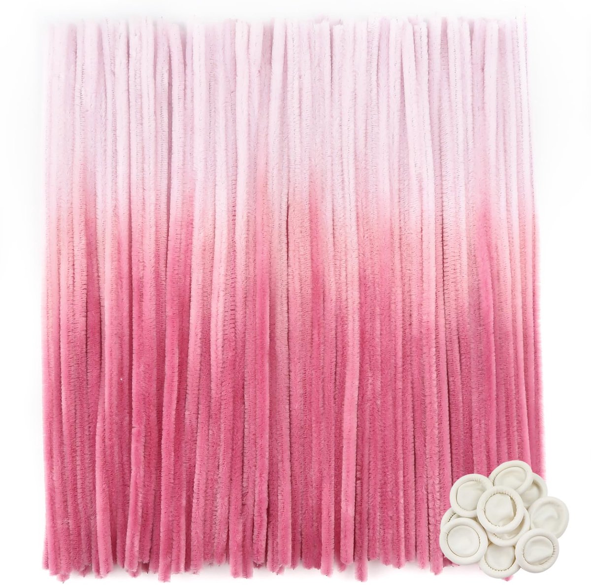 100 stuks Pijpenragers Kleurverloop Roze Chenilledraad Pijpenragers om te Knutselen 30 cm Buigpluche Knutseldraad voor doe-het-zelf Decoratief Handwerk