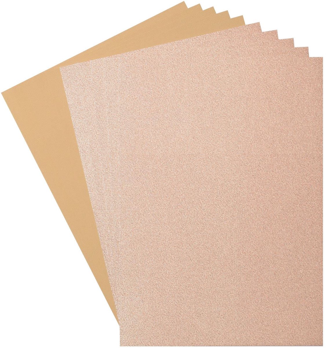 Glitterpapier en karton, A4-kleurkaarten, lichtgoud/perkament, 10 vellen, gekleurd papier voor scrapbooking, kaarten maken en ander papierknutselen, 250/216 g/m²