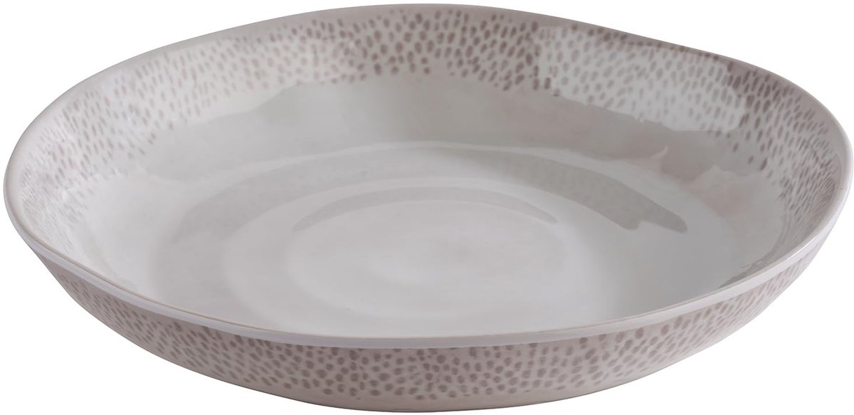 Diepe borden, Ø 24 cm, hoogte 4 cm, melamine, decor, wit-grijs