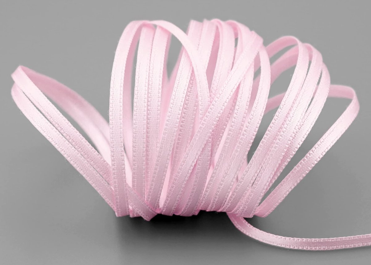 lint lichtroze (604) roze, dubbelzijdig lint van satijn zonder draad, zacht en glanzend, cadeaulint, decoratief lint, decoratief koord, knutselen, 50 m x 3 mm
