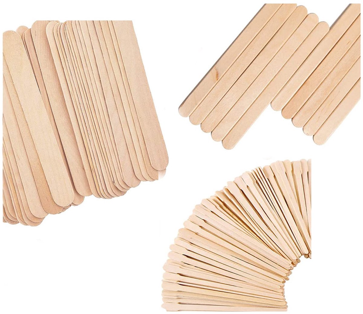 150 houten spatels, waxen, kleine waxspatels, houtwaxsticks, wenkbrauwwaxing, applicators, hout-craftsticks, gezicht, lichaam, ontharingssticks, houten spatel ontharingssticks, houten spatel