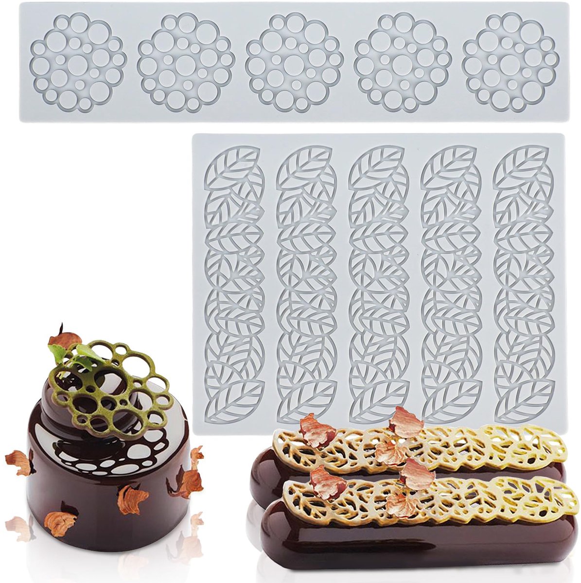 Fondant puntenmat, siliconen vorm bakken voor bakken, suiker handwerk, taart decoratie, borddecoratie