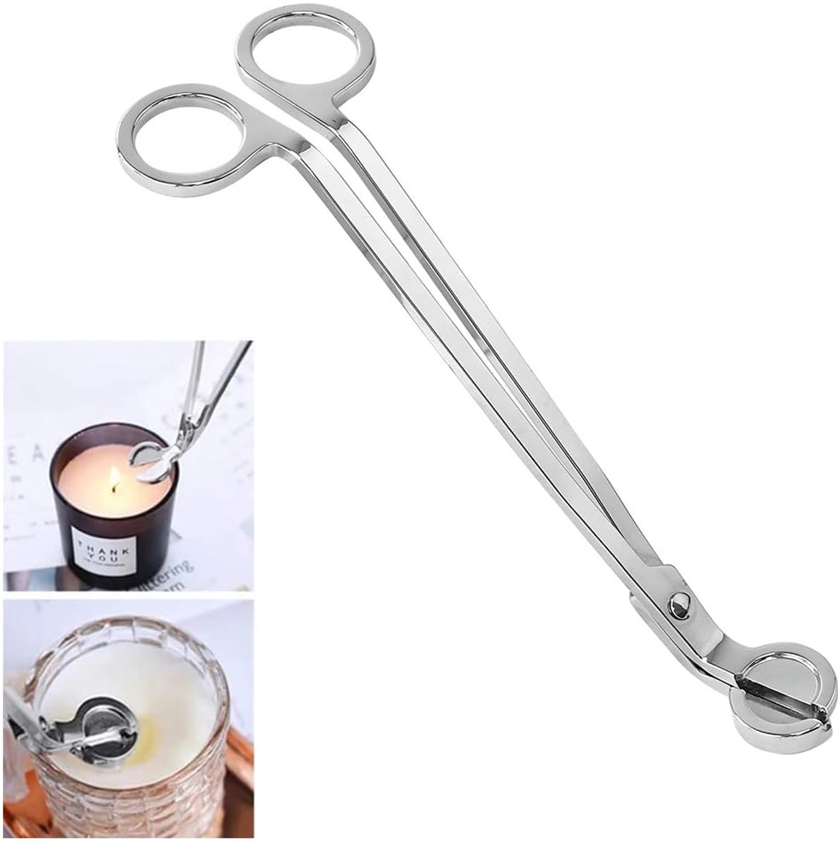 Lontschaar voor kaarsen, roestvrij staal, kaarslontsnijder, perfect voor de meeste kaarsglazen, ideaal accessoire voor een langere levensduur van je kaars