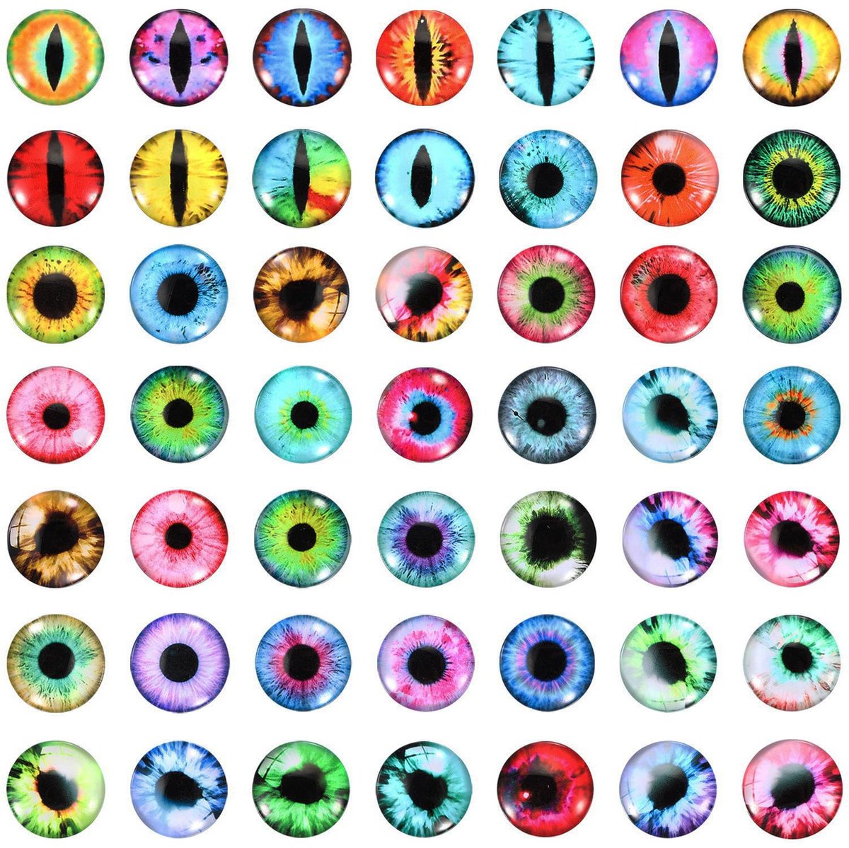 15 mm vliegerogen, 100 stuks, ronde glazen ogen voor dieren, gehaakte ogen, meerkleurig