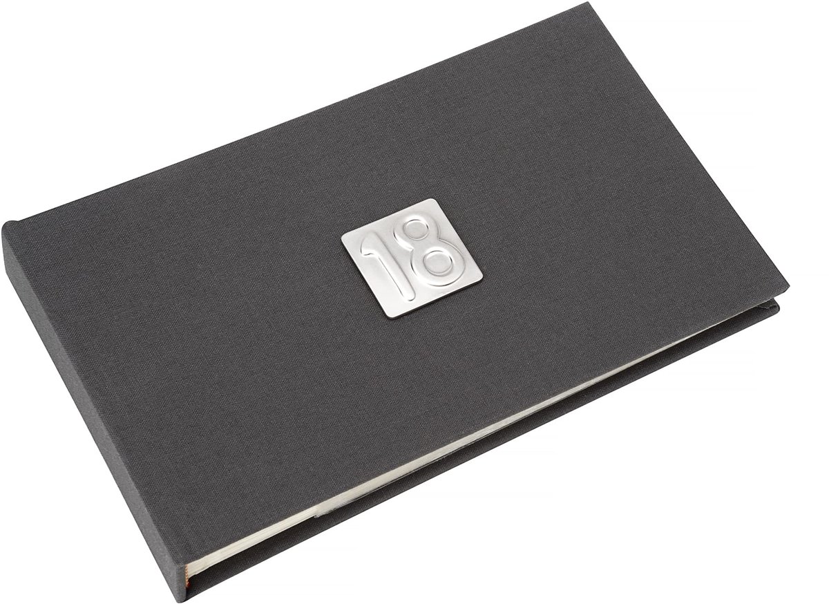 SnelShoppen - 18e verjaardag fotoalbum voor mannen - Grijs - 6x4 inch foto's - Perfect voor feest, herinneringen, cadeau, mannen, verjaardag, foto's b