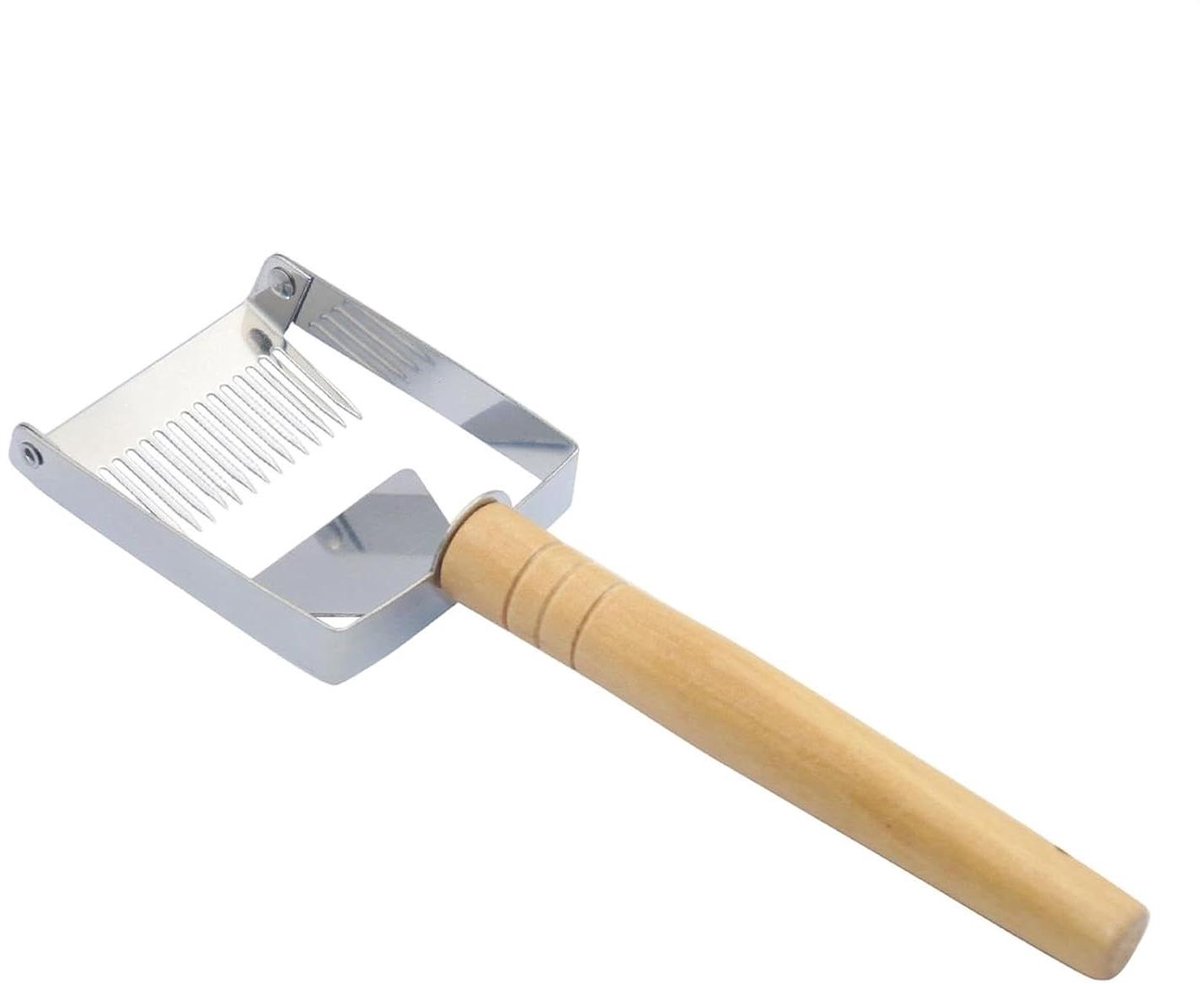 Honingvork - Honingschraper Bijenkorf - Honing Oogsten - Roestvrij Staal - 24 cm - Houtkleurig
