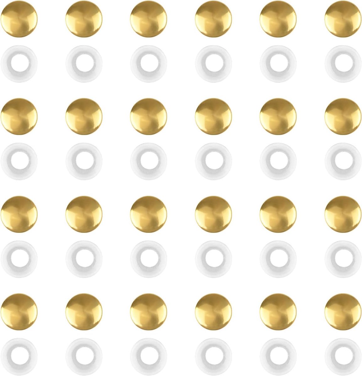 100 Stuks Plastic Schroefafdekkingen, Gouden Decoratieve Schroefdoppen, Snap-On Plastische Koepeldoppen voor Meubels, Kasten, Spiegel (Schroeven Niet Inbegrepen)