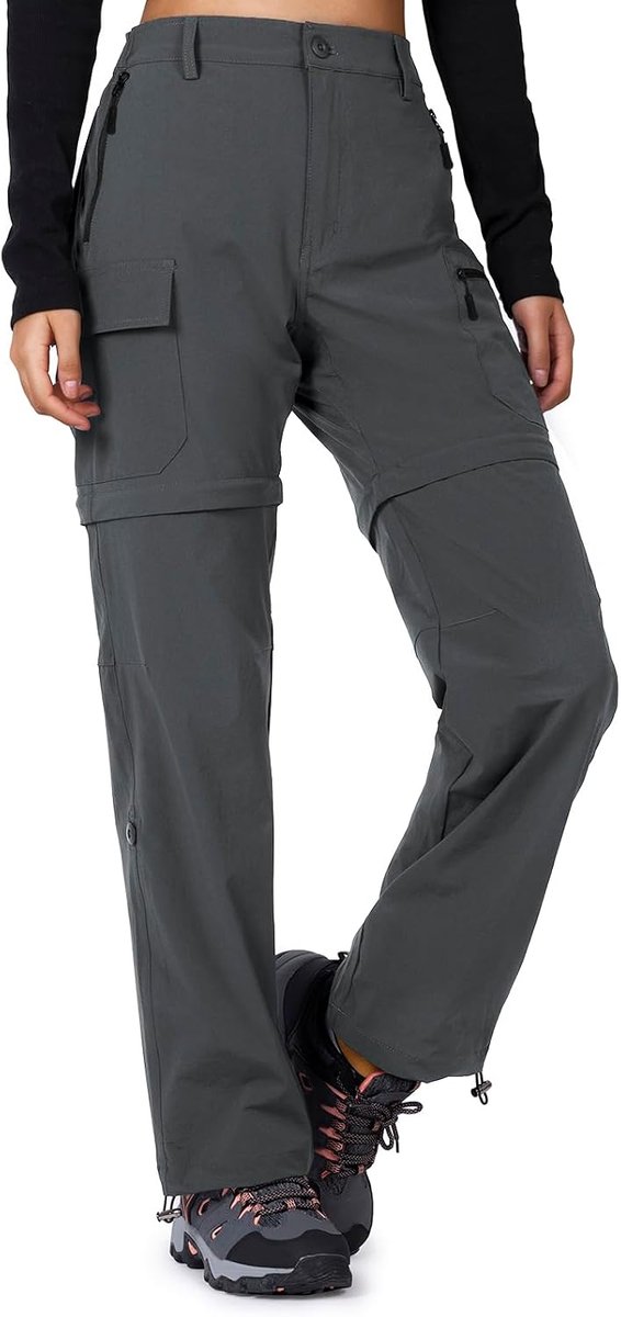 Dames Wandelaarsbroek - Zip-Off Trekkingbroek, Ademend Wandelaarsbroek voor Dames, Sneldrogende Stretch Afneembare Zip-Off Outdoorbroek, Zomer Functionele Broek