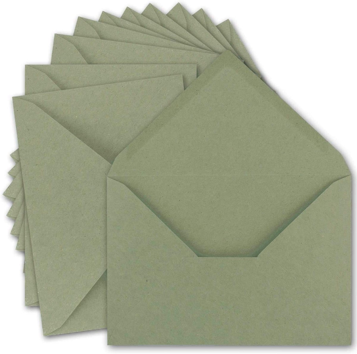 50x Vintage enveloppen DIN C5 kraftpapier 120 g/m² - 157 x 225 mm - groen recyclage - natte kleefstof, puntklep - UmWelt van GUSTAV NEUSER