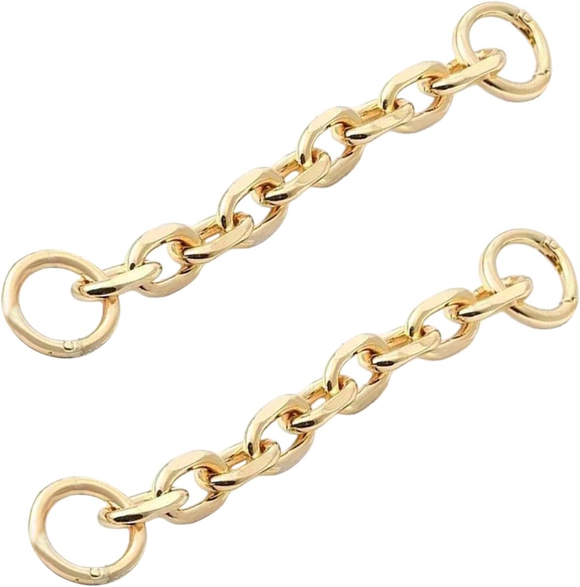Verlengketting voor tassen, 2 stuks, korte zakketting, gouden portemonnee, riem extender voor portemonnees, clutch, handtassen, reserveaccessoires