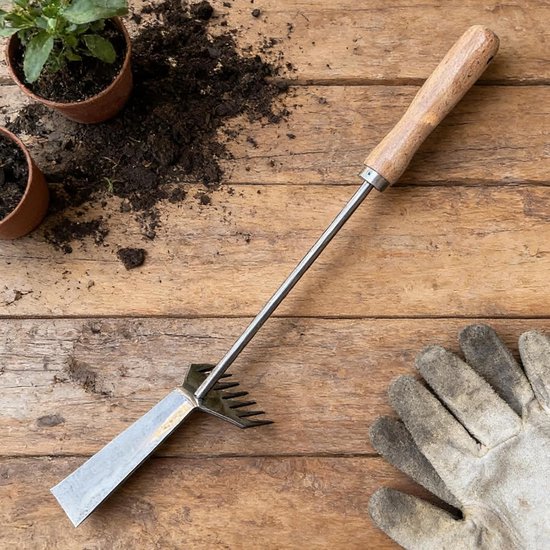 Onkruidsteker Lange Steel - Tuin schoffel hark - Efficiënt onkruid wieden - 2-in-1 Schoffel en Hark - 48.5 cm - Metaal — afbeelding 2