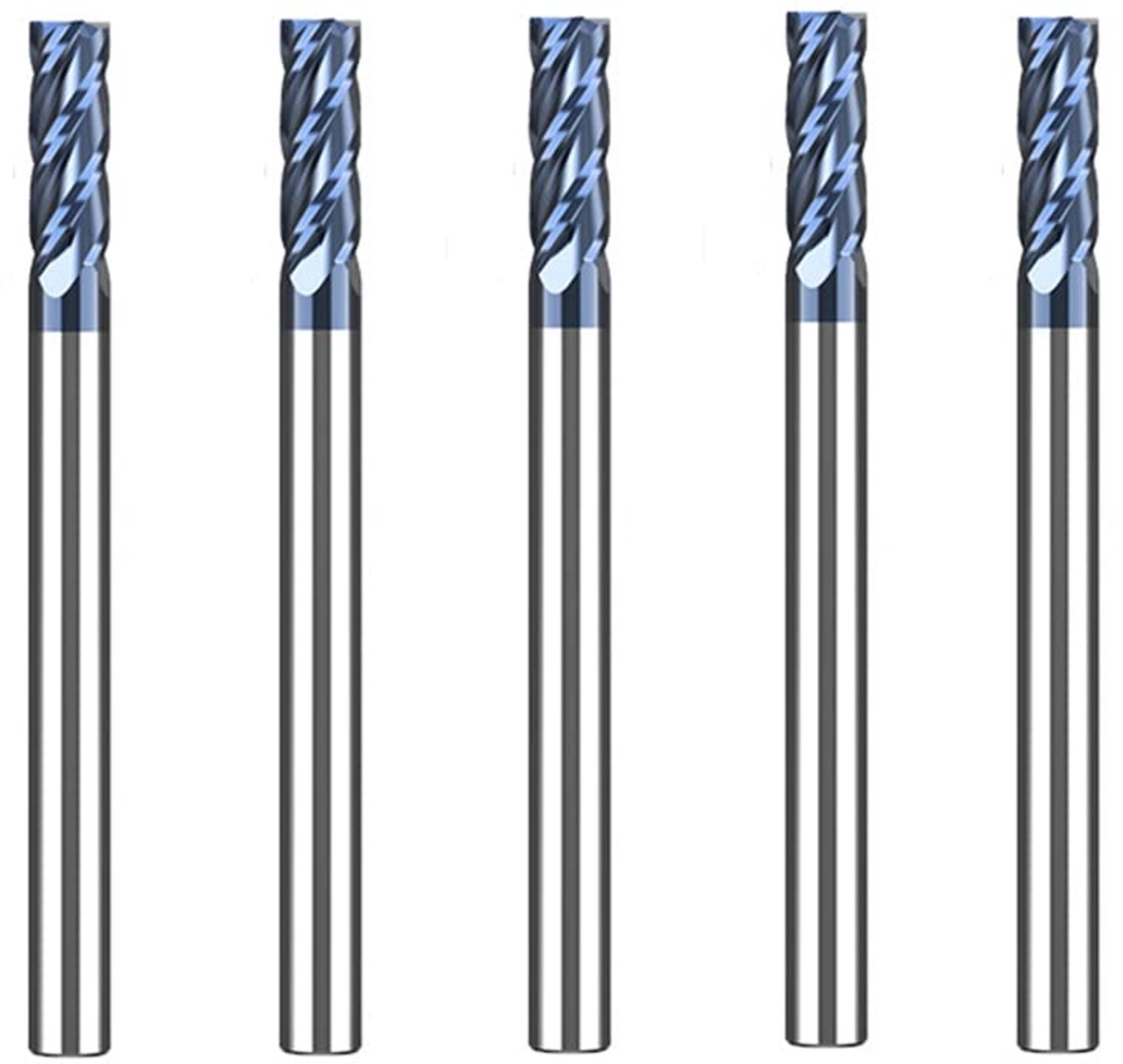 5 Stukken Hardmetaal Frees 4mm, 4 Tanden/4 Snijden CNC frees, zwart AlTiN gecoat, CNC schachtfrees metaalfrees 4mm voor Staal Metaal hout Acryl Kunststof (4mm)