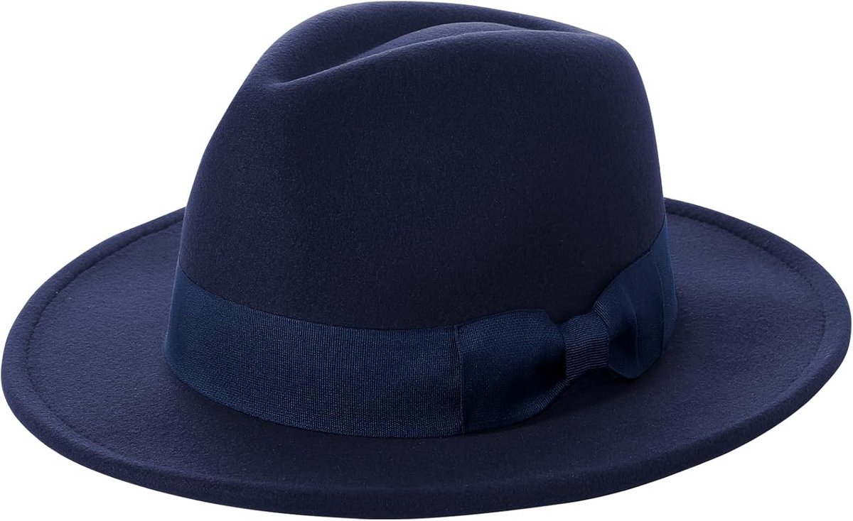 Fedora-hoed voor heren, jaren 20, brede rand en band, voor dames en heren, Gatsby-vilten hoed in panama-stijl