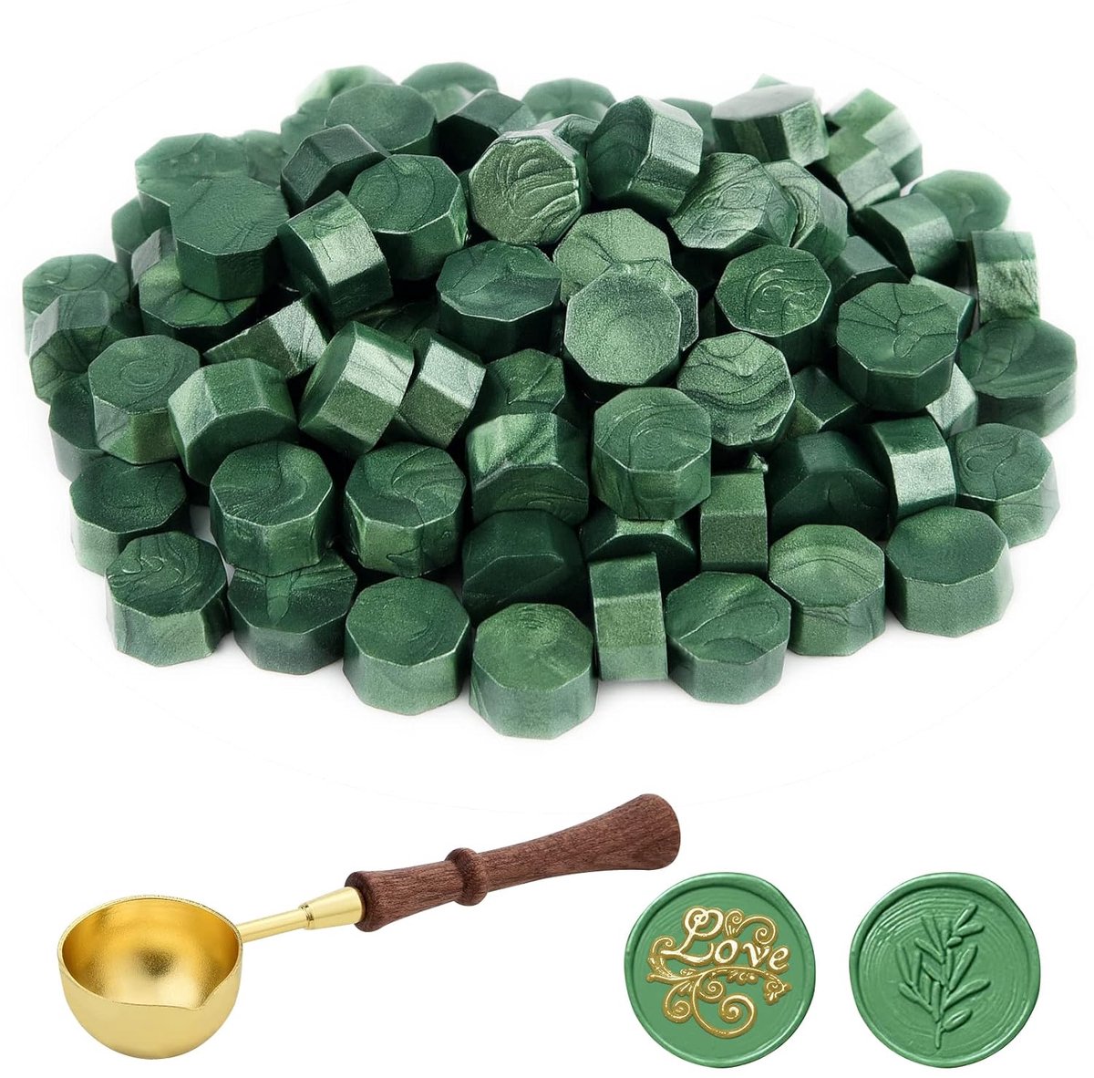 100 Stuks Zegellak Kralen, Veelkleurige Opties voor Wax Zegel Stempel, Achthoek Zegel Kit Met Smeltlepel voor Uitnodigingen, Kaarten, Enveloppen, Wijn Pakketten en Cadeau